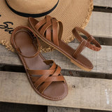 2025 Summer New Summer Fashion Flat Shoes Korean Version Of Sandals Roman Shoes Beach Shoes Women's