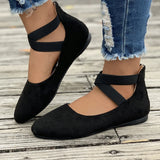 Summer New Shallow Mouth Tight Strap Round Head Women's Shoes Flat Floor Dance Mother Single Shoe