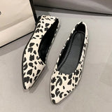 Leopard-Print Soft-Bottomed Velvet Shoes Women 2025 New Flat Velvet Flat For Good Things Shallow Mouth Comfortable Single