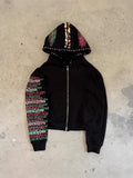 Street Retro Hoodie Loose Metal Decorative Zippered