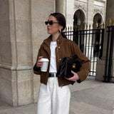 Explosive Women's Fashion Loose Zipper Trim Collar Velvet Jacket