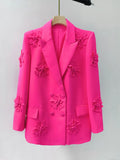 Fashion High-End Small Suit 2025 New Temperament Three-Dimensional Flowers Long-Sleeved Loose Suit Coat Female