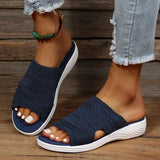 Slippers Women's 2025 Summer New Flat Bottom Fish Mouth Mesh Breathable Lady Wear