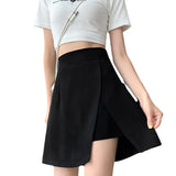 Hip Skirt Plus Black A Word High-Waisted Open Skirt Summer 2025 New Short Skirt Irregular Skirt Half-Dress