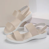 New Spring And Summer Ladies Large-Size Solid Round Head Cake Thick-Soled Women's Sandals Buckle Fish Mouth Women's