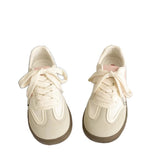 Fashion Training Shoes Women 2025 Summer New Thick-Soled Casual Women's Shoes College Style Lace Coloring Small White