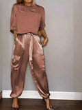 Fashion Lady Smooth Sleeve Half-Sleeveed Trompack Two-Piece