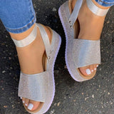 2025 Summer New Water Drill With A Buckle Of Loose Cake Women's Shoes Fashion Thick-Soled Sandals