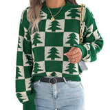 Shooting 2025 Autumn And Winter Christmas Tree Lattice Lantern Long-Sleeved Jacket Sweater Women's