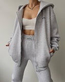 Women's Long-Sleeved Plus Velvet Trousers Casual Fashion Print Hooded Set