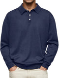 Explosion Autumn And Winter Ji Dejong Long Sleeve V-Neck Button Men's Casual Shirt Polo