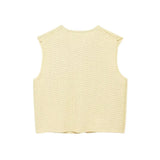 Autumn Women's Bow Tie With Loose V-Neck Sleeveless Knitted Vest