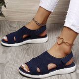 New Women's Shoes Flying Flat Floor Breathable Solid Beach Shoes Lightweight Large Women's