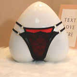 Hollow Buckle Tong Trousers Fake Two-Piece Colorless Hot Seduction Swim Cloth Low-Waisted Lace