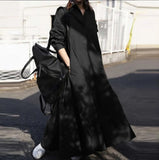 Women's New Dress Solid Color Sweet Retro Long-Sleeved Collar Loose Swing