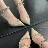 High Heels Women's Fine Heel 2025 New Cut Men's Dress Willow Pointed One-Word With Buckle Head