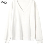 Women Chic Loose Long Sleeve Basic Autumn Ladies Clothing Korean Fashion Outerwear V-neck Female Streetwear