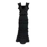 Fashion Holiday Style Dress Women 2025 Summer New Square Collar Flowers Stitched Design Sling Bag Hip