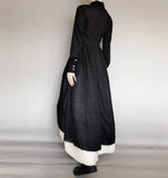 Wind Retro Two-piece Spring Autumn Yohji Yamamoto Distressed Raw Edge Fluffy Mid-length Dress Thin Female Y2K-Outfit