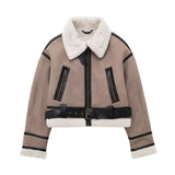 Women's Explosive Fur Integrated Two-Sided Short Jacket Jacket Sweet