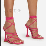 Summer High-Heeled Fashion Wrapped Sandals Women's Head And Cool Slippers