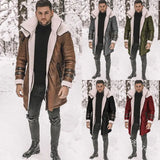 New Fur Integrated Men's Coat Black Five-Burst Thick Coat With Thick Coat