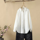 Women's Lint-Tuff Long-Sleeved Shirt Women's Cotton Comfortable Solid Shirt Women's Clothing In Autumn