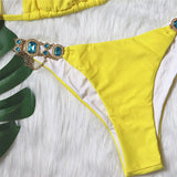 Zingj Hot-Selling New Crystal Diamond Chain Swimsuit Split Swimsuit Sexy