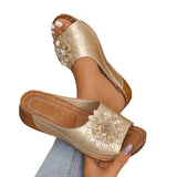 Flower Slippers Women's Slopes With A Thick Summer Cool Slippers 2025 Summer New