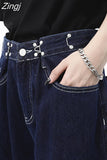 Style Streetwear Women's Pants 2023 Autumn Straight High Waist Trouser Baggy Fashion Girl Student Jeans Wide Leg
