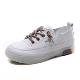 Layer Cowhuff Soft Sole Single Shoes Spring And Summer New Leather Flat Plate Shoes Women Comfortable Soft Small White