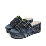Slippers Women In Spring And Summer Wear New Trendy Shoes Fashion Thick-Soled Sandals One-Word Drag Cowboy Letter Cool