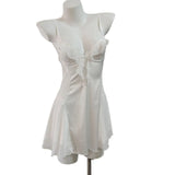 Summer New Sexy Dingy Casual Plus Chest Mat Gathering Sling Pyjamas Smeared Empty Burst Pyjamas