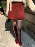 Xixi 13 Line 2025 Autumn Korean Version Of The Wave Point High Waist Half-Body Skirt A Word Bag Hip Short Skirt Woman