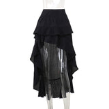 Spring 2024 New Hot Girls Dragging Skirt Dark Wind Retro Irregular Half