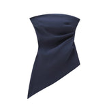 Women's Clothing INS Net Red Pop Fashion Party Folds Asymmetric Sexy Hot Girl