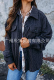 New Ins Ladies Autumn Winter Jacket Casual Twist Knit Double Pocket Shoulder Cuff Buckle Coat-Outfit