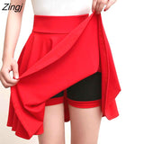 Shorts Skirts Womens 2023 Summer Fashion School Korean Style Red Black Mini Aesthetic Pleated High Waist Skirt