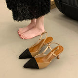 Summer New Fashion Tip Fine Heel Sandals French Style Light-Shoe High Heels Behind The Empty Women's