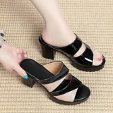 Mouth Cool Slippers Women Wear 2025 Summer New Fashion Slippers Coarse And Waterproof Table High