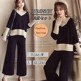 Women's Autumn Dress 2025 New Net Red Temperament Knitted Top Broad Leg Pants Goddess Fashion Two