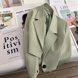 Zingj Spring And Autumn Jade Green Season New Students Versatile Small Suit Fashion