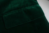 Women's Velvet Suit Jacket Ink Green Suit