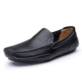 Seasons Men's Bean Shoes British Black Driving Shoes Leather Spring And Summer Casual Shoes Fashion Warm Lazy