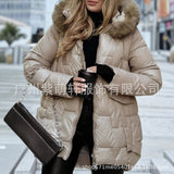 Thicker Pike Cotton Clothes Winter Warm Hood Can Be Detachable Large Wool Collar Long-Shaped Cotton Clothes