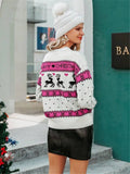New Loose Round-Neck Christmas Deer Pattern Knitted Knitted
