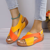Bottom Color Roman Sandals Women's Pine Cake Bottom Magic Sticker Beach Cool Slippers