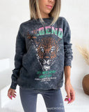 Autumn And Winter New Pure Cotton Water Wash Old Sweater Women In Batik Retro Print Top