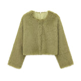 New Artificial Fur Effect Short Fashion Jacket