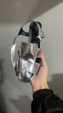 Women's Summer New Korean Version Of The Square Head With Coarse Heel Buckle Silver Casual Simple Ladies